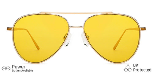 Gold Aviator Full Rim Unisex Sunglasses by John Jacobs-147904