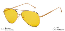 Load image into Gallery viewer, Gold Aviator Full Rim Unisex Sunglasses by John Jacobs-147904