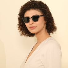 Load image into Gallery viewer, Black Clubmaster Full Rim Unisex Sunglasses by John Jacobs-203841