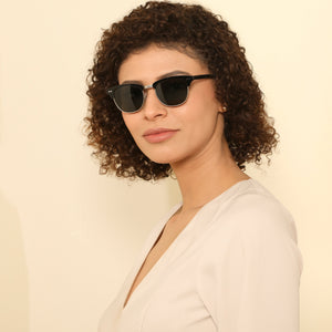 Black Clubmaster Full Rim Unisex Sunglasses by John Jacobs-203841