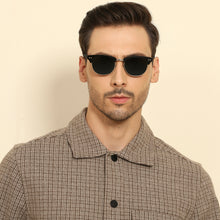 Load image into Gallery viewer, Black Clubmaster Full Rim Unisex Sunglasses by John Jacobs-203841