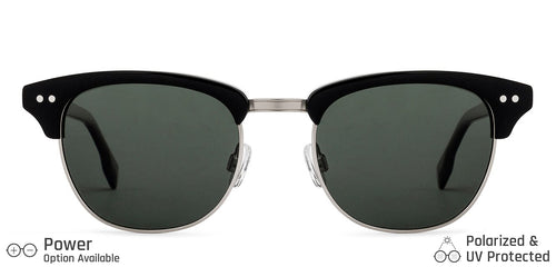 Black Clubmaster Full Rim Unisex Sunglasses by John Jacobs-203841