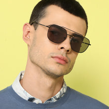 Load image into Gallery viewer, Black Hexagonal Full Rim Unisex Sunglasses by John Jacobs-136387