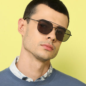 Black Hexagonal Full Rim Unisex Sunglasses by John Jacobs-136387