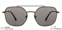 Load image into Gallery viewer, Black Hexagonal Full Rim Unisex Sunglasses by John Jacobs-136387