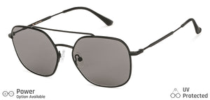Black Hexagonal Full Rim Unisex Sunglasses by John Jacobs-136387