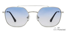 Load image into Gallery viewer, Silver Hexagonal Full Rim Unisex Sunglasses by John Jacobs-148410