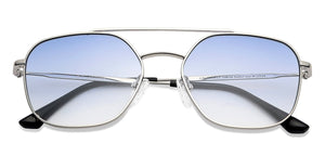 Silver Hexagonal Full Rim Unisex Sunglasses by John Jacobs-148410