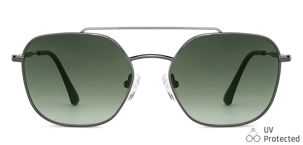 Grey Hexagonal Full Rim Unisex Sunglasses by John Jacobs-148411