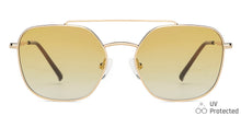 Load image into Gallery viewer, Gold Hexagonal Full Rim Unisex Sunglasses by John Jacobs-148412