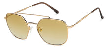 Load image into Gallery viewer, Gold Hexagonal Full Rim Unisex Sunglasses by John Jacobs-148412