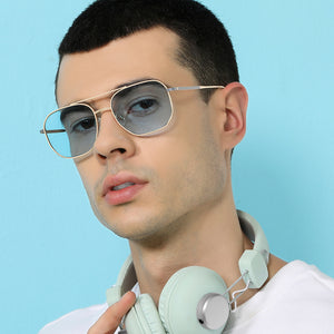 Gold Square Full Rim Unisex Sunglasses by John Jacobs-136389