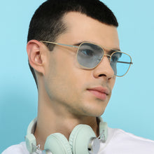 Load image into Gallery viewer, Gold Square Full Rim Unisex Sunglasses by John Jacobs-136389