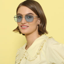 Load image into Gallery viewer, Gold Square Full Rim Unisex Sunglasses by John Jacobs-136389