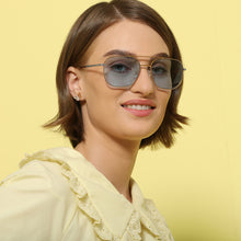 Load image into Gallery viewer, Gold Square Full Rim Unisex Sunglasses by John Jacobs-136389