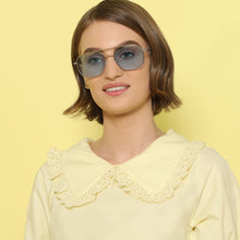 Load image into Gallery viewer, Gold Square Full Rim Unisex Sunglasses by John Jacobs-136389