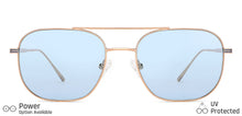 Load image into Gallery viewer, Gold Square Full Rim Unisex Sunglasses by John Jacobs-136389
