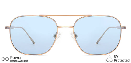 Gold Square Full Rim Unisex Sunglasses by John Jacobs-136389