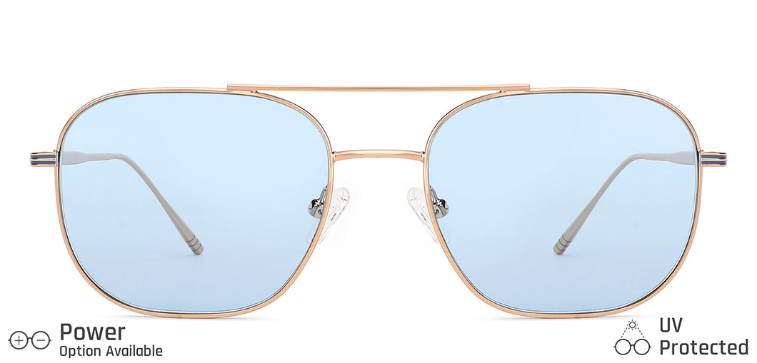Gold Square Full Rim Unisex Sunglasses by John Jacobs-136389