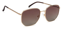 Load image into Gallery viewer, Gold Hexagonal Full Rim Wide Unisex Sunglasses by John Jacobs-136400