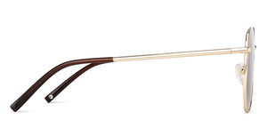 Gold Hexagonal Full Rim Wide Unisex Sunglasses by John Jacobs-136400