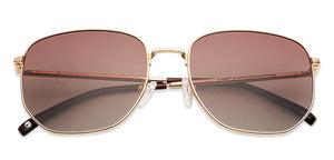 Gold Hexagonal Full Rim Wide Unisex Sunglasses by John Jacobs-136400