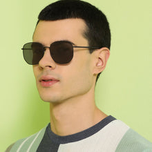 Load image into Gallery viewer, Black Hexagonal Full Rim Unisex Sunglasses by John Jacobs-136402