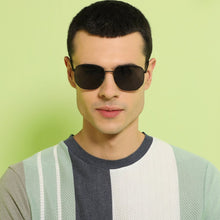 Load image into Gallery viewer, Black Hexagonal Full Rim Unisex Sunglasses by John Jacobs-136402