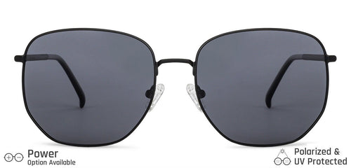 Black Hexagonal Full Rim Unisex Sunglasses by John Jacobs-136402
