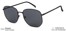 Load image into Gallery viewer, Black Hexagonal Full Rim Unisex Sunglasses by John Jacobs-136402