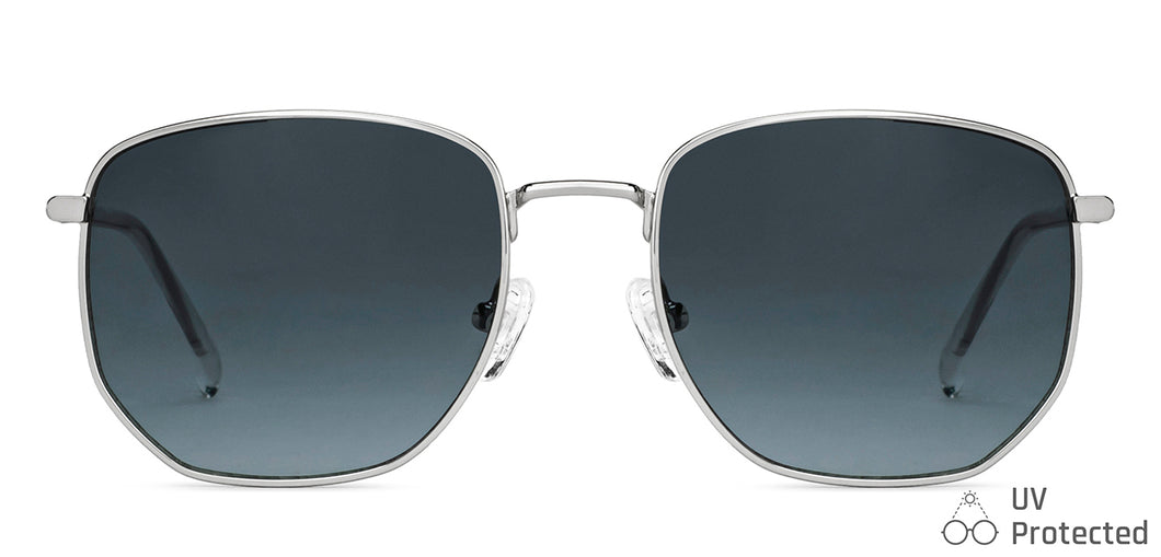 Grey Hexagonal Full Rim Unisex Sunglasses by John Jacobs-148416