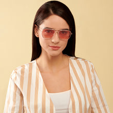 Load image into Gallery viewer, Gold Square Full Rim Women Sunglasses by John Jacobs-147680