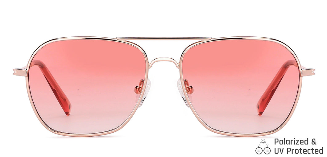 Gold Square Full Rim Women Sunglasses by John Jacobs-147680