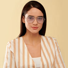 Load image into Gallery viewer, Silver Square Full Rim Unisex Sunglasses by John Jacobs-147681