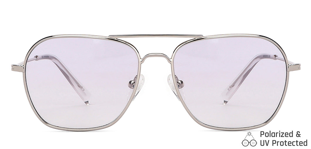 Silver Square Full Rim Unisex Sunglasses by John Jacobs-147681