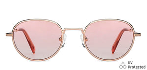 Gold Round Full Rim Women Sunglasses by John Jacobs-147682