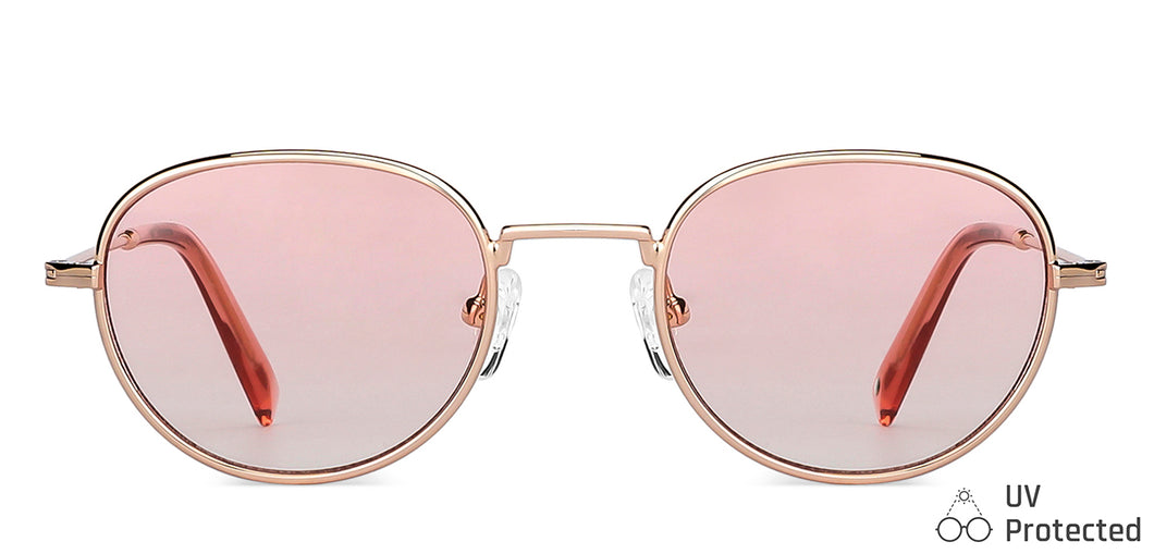 Gold Round Full Rim Women Sunglasses by John Jacobs-147682