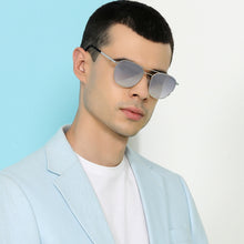 Load image into Gallery viewer, Silver Square Full Rim Unisex Sunglasses by John Jacobs-137150