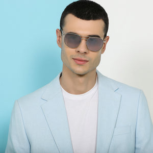 Silver Square Full Rim Unisex Sunglasses by John Jacobs-137150