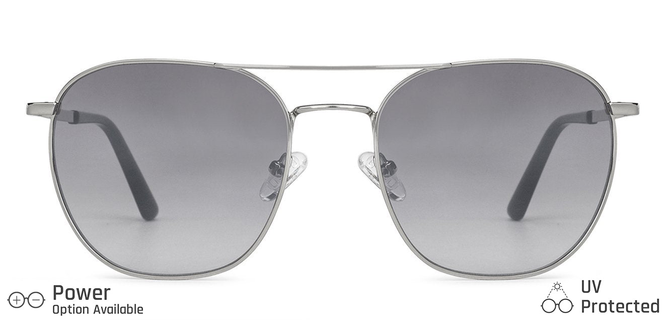 Male Silver Frame Clear White Lens Round Sunglasses at Rs 32 in Delhi