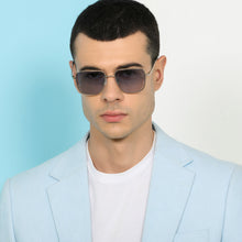 Load image into Gallery viewer, Silver Square Full Rim Unisex Sunglasses by John Jacobs-137154