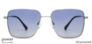 Silver Square Full Rim Unisex Sunglasses by John Jacobs-137154