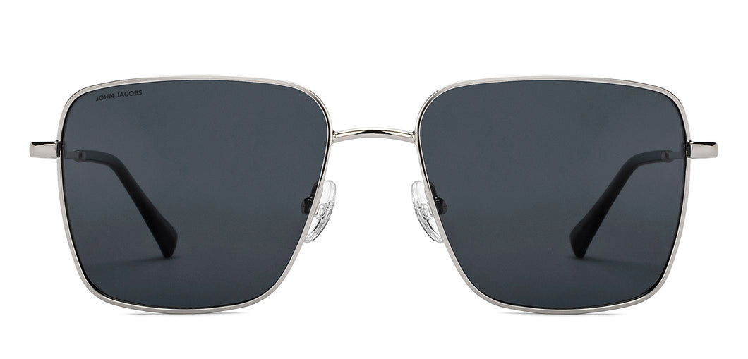 Silver Square Full Rim Men Sunglasses by John Jacobs-211674