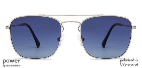 Silver Square Full Rim Unisex Sunglasses by John Jacobs-137156