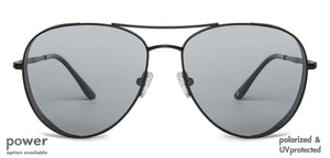 Black Aviator Full Rim Unisex Sunglasses by John Jacobs-137511