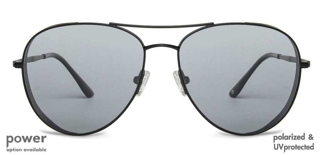 Black Aviator Full Rim Unisex Sunglasses by John Jacobs-137511