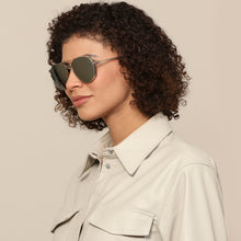 Load image into Gallery viewer, Silver Aviator Full Rim Unisex Sunglasses by John Jacobs-137513
