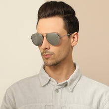 Load image into Gallery viewer, Silver Aviator Full Rim Unisex Sunglasses by John Jacobs-137513