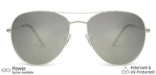 Load image into Gallery viewer, Silver Aviator Full Rim Unisex Sunglasses by John Jacobs-137513
