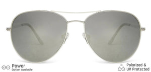 Silver Aviator Full Rim Unisex Sunglasses by John Jacobs-137513